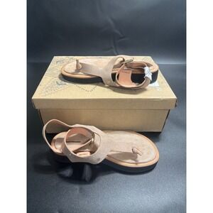 Free People‎ New Evie Wrap Platform Sandal Ankle Strap Toe Thong Rose Gold 7.5